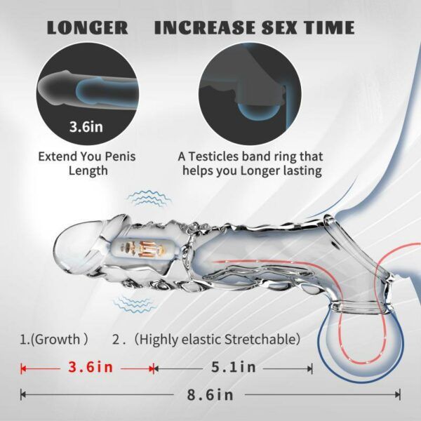 Vibrating Penis Extender Condom Sex Toy - 131 - Image 6